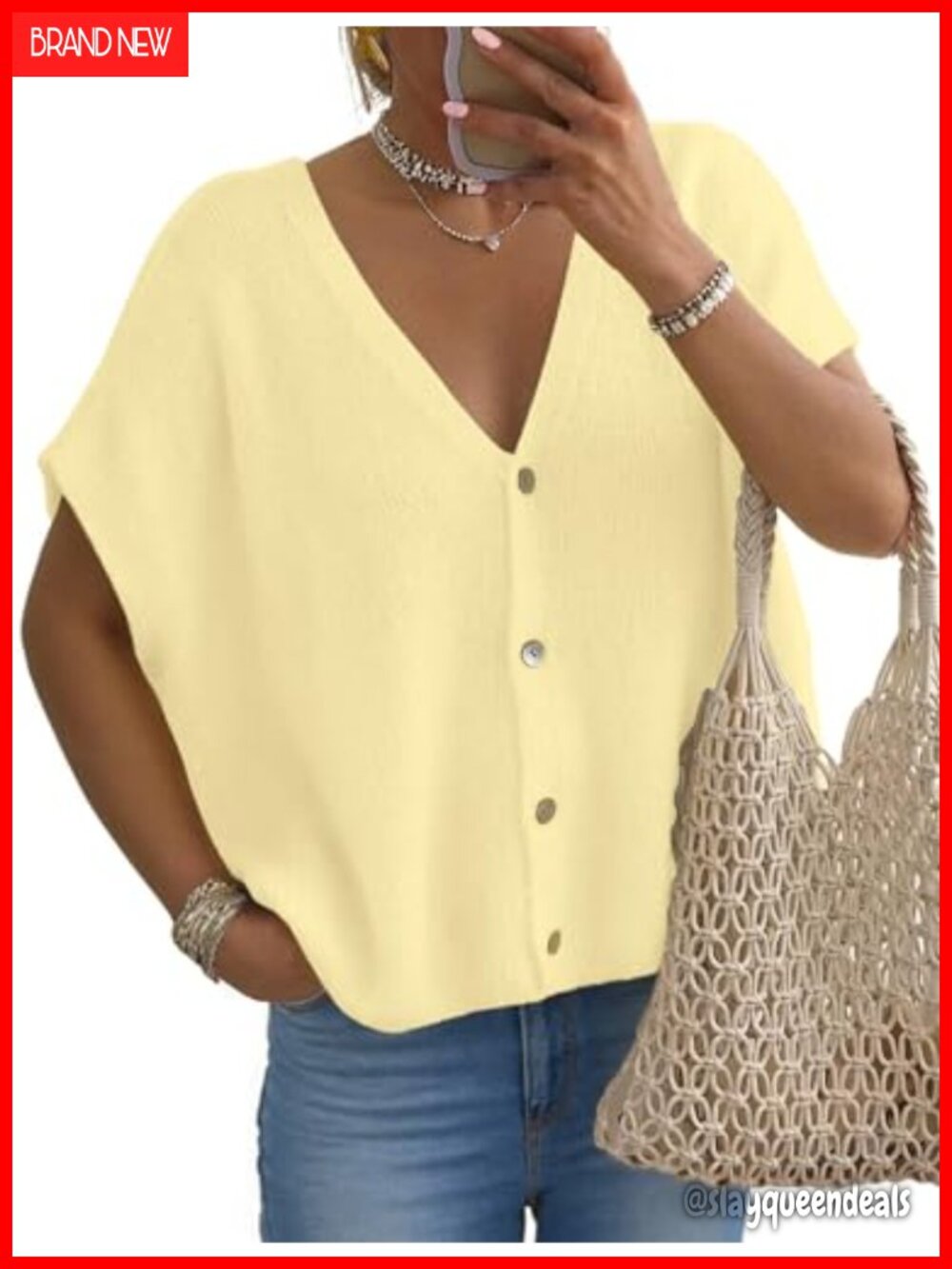 Women's Lightweight Short Sleeve Batwing Cardigan Sweater